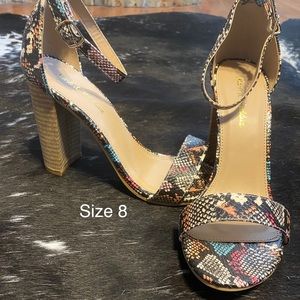 Size 8 snake print heels